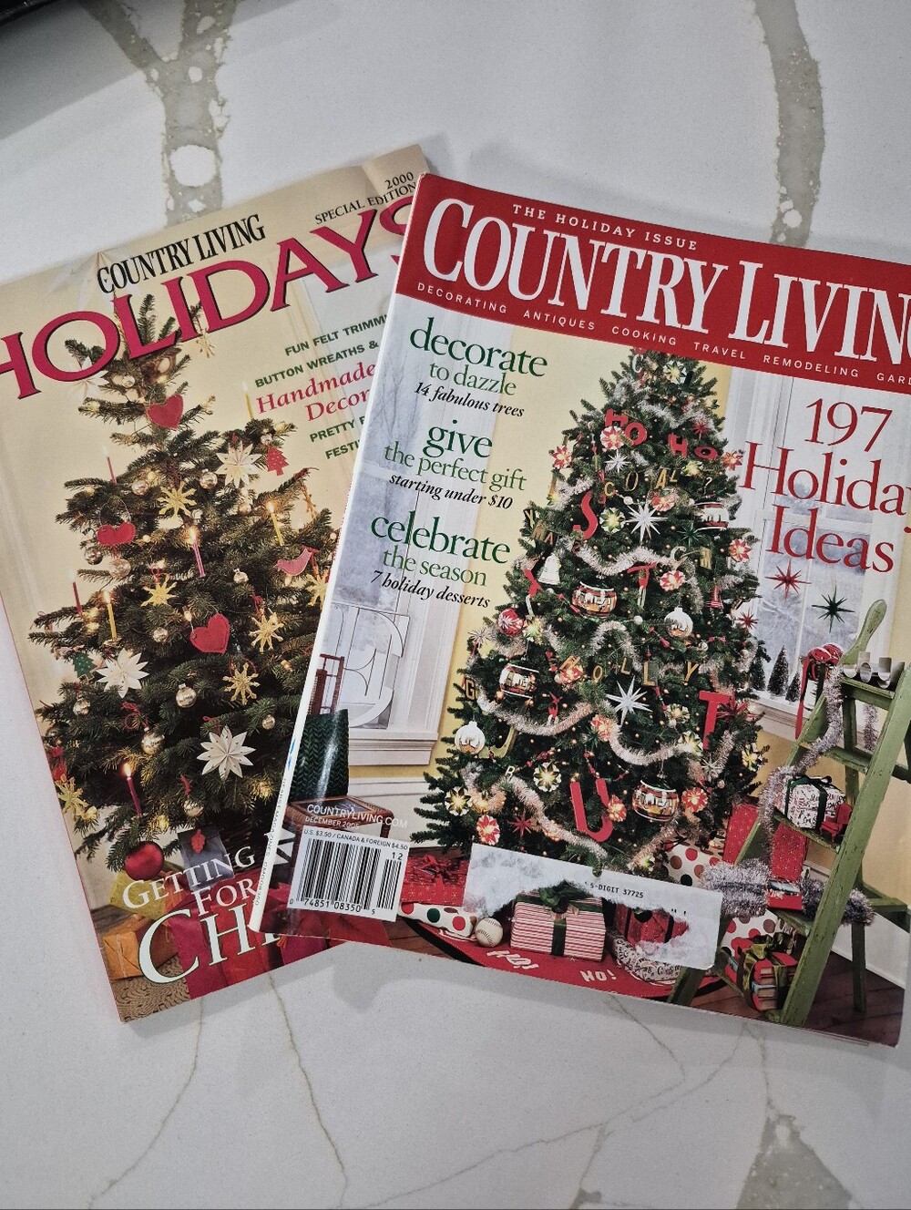 2 Country Living Christmas Magazine Issues. 2005 And 2000